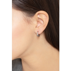 Orecchini a cerchio in oro bianco 18k, Ø 13 mm 2