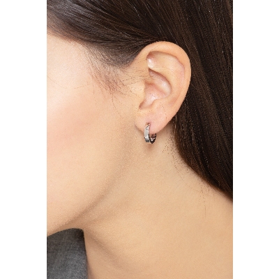 Orecchini a cerchio in oro bianco 18k, Ø 13 mm