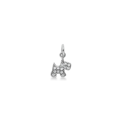 Charm in white gold 18k with fox terrier in zircons