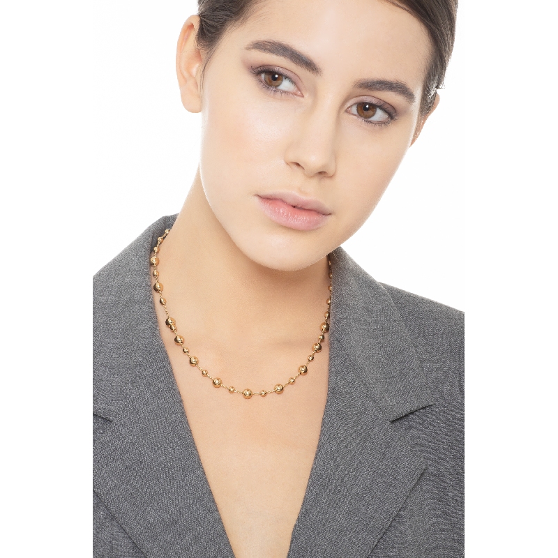 18k yellow gold chain with shiny little balls