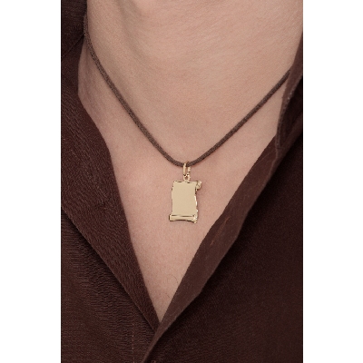 Parchment pendant in 18k yellow gold