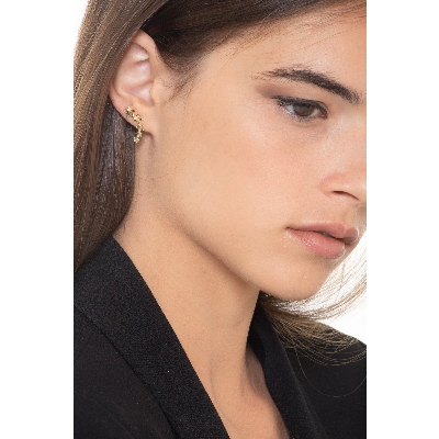 18k yellow gold stud stars earrings