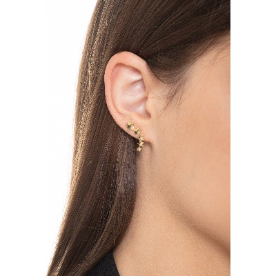 18k yellow gold stud stars earrings