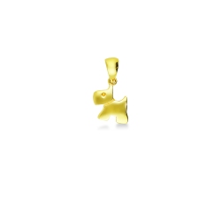 18k yellow gold dog charm 