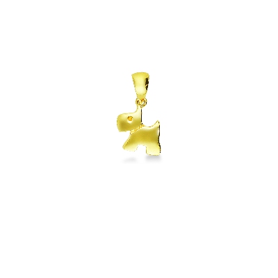 18k yellow gold dog charm 
