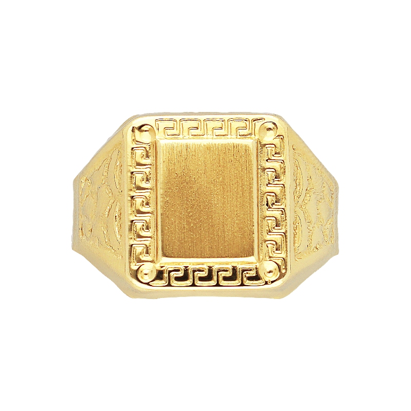 Male chevalier ring in yellow gold 18k
