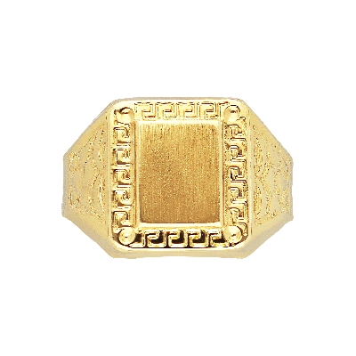 Male chevalier ring in yellow gold 18k