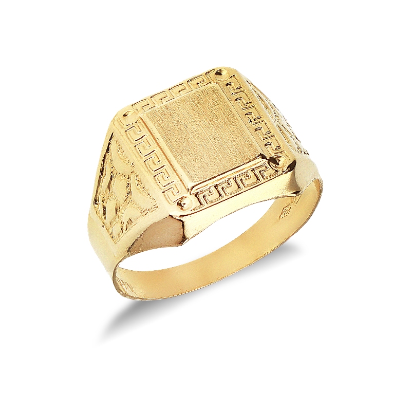 Male chevalier ring in yellow gold 18k