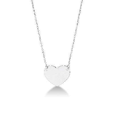 Classical heart pendant in 18k white gold