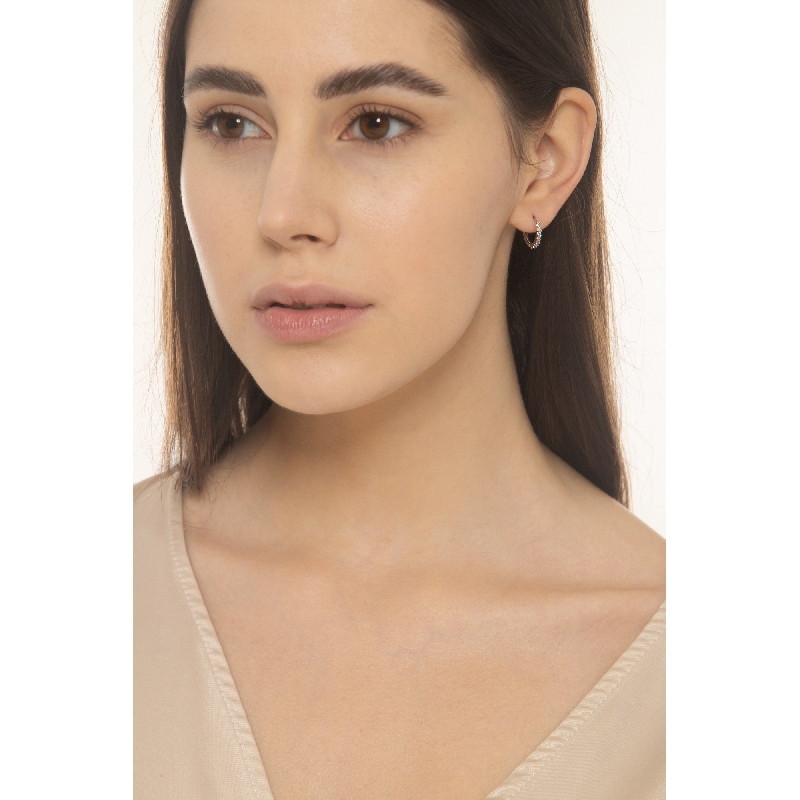 Earrings in white gold 18k with diamonds 