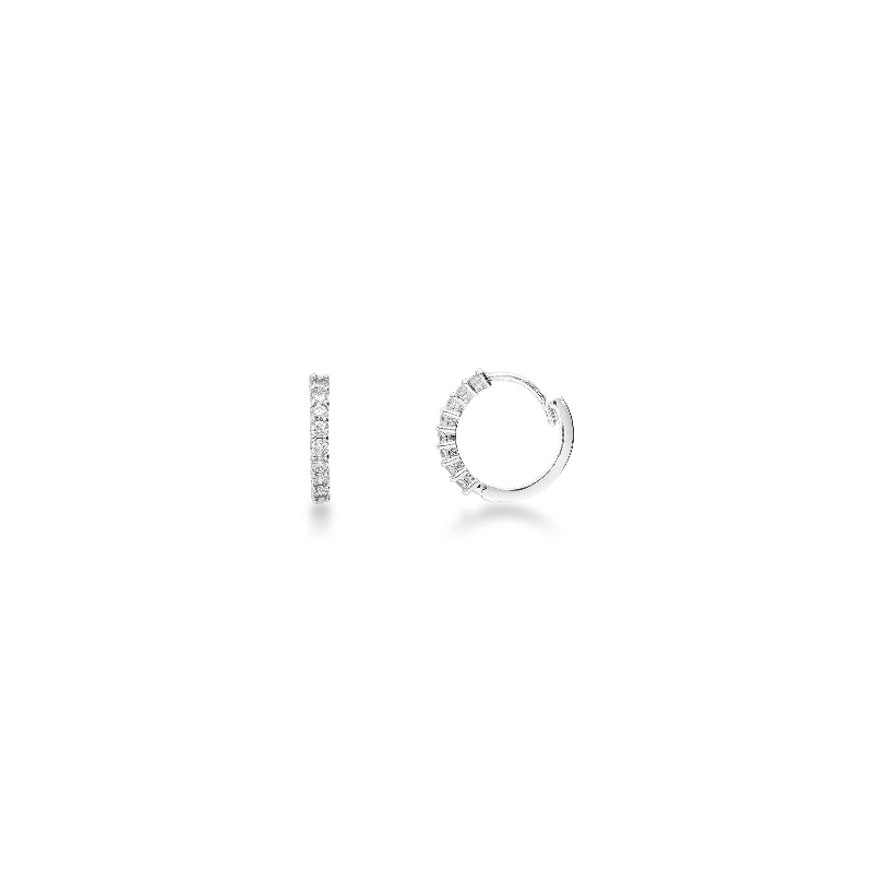 Earrings in white gold 18k with diamonds 