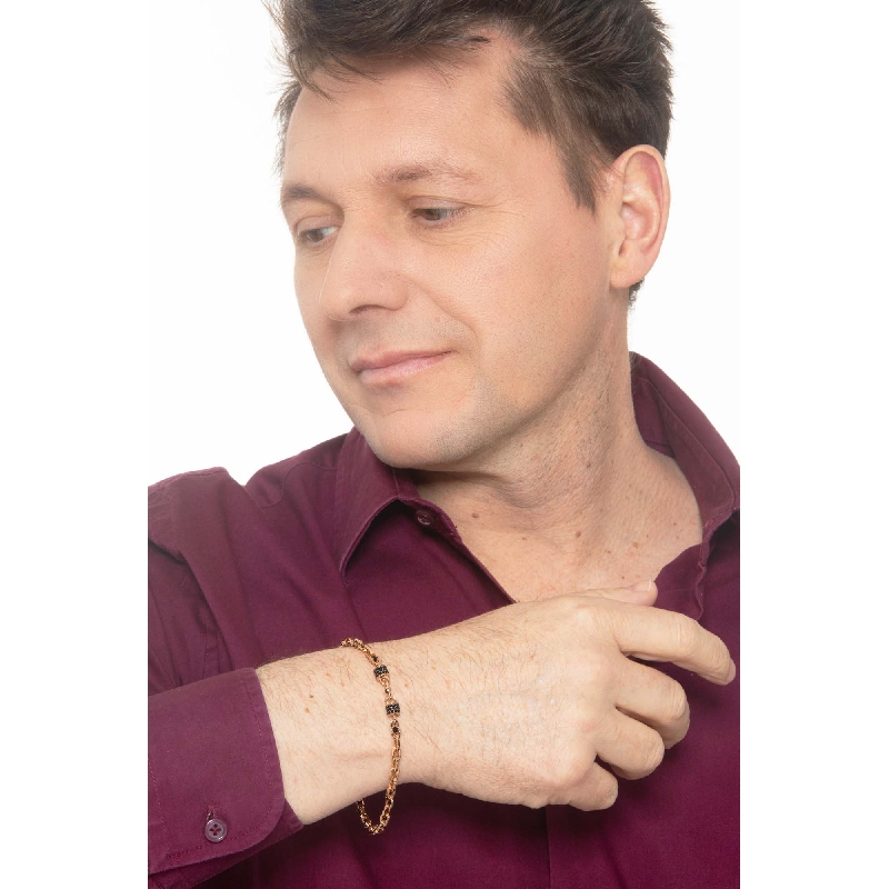 18k rose gold bracelet with black zircons