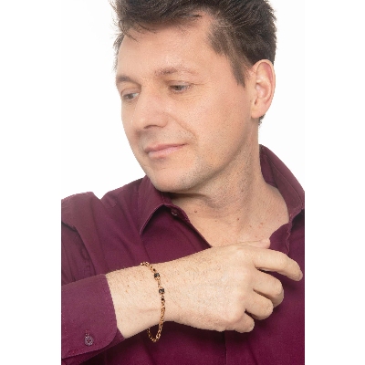 18k rose gold bracelet with black zircons