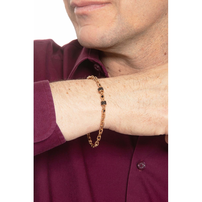 18k rose gold bracelet with black zircons