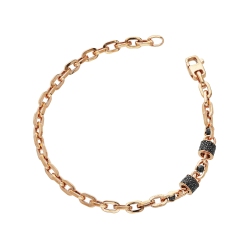 18k rose gold bracelet with black zircons