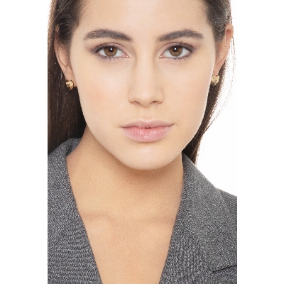 Fancy texture heart earrings in 18k yellow gold