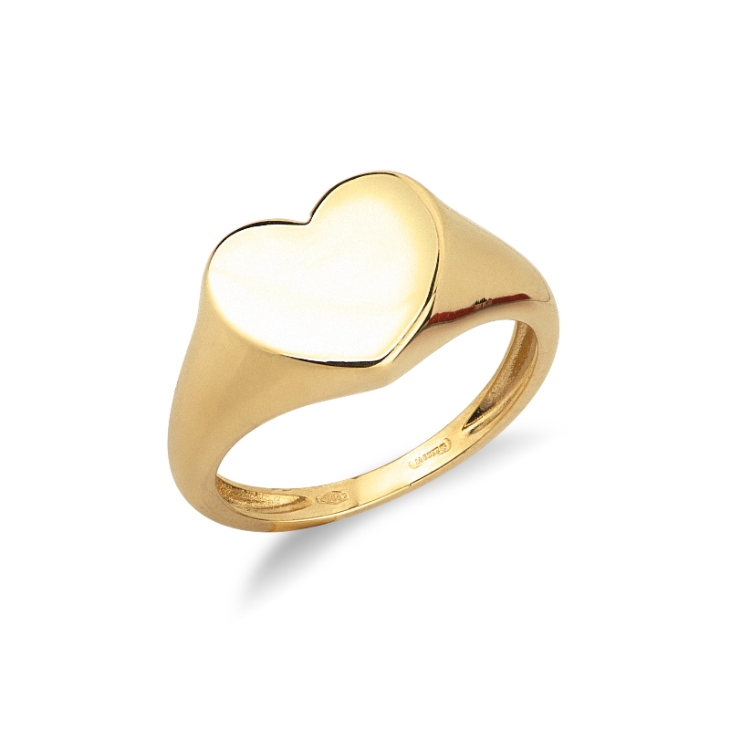 Anello in oro giallo 18k con cuore