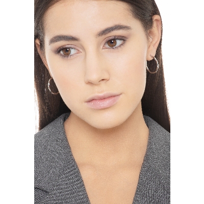 18k white gold twisted hoop earrings 