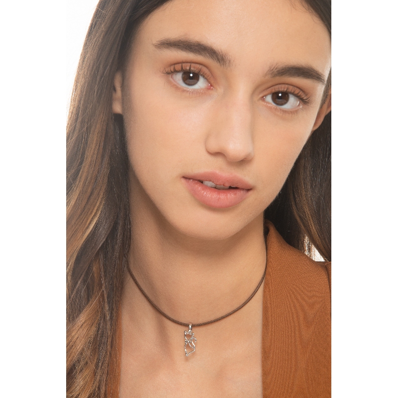 18k white gold charm with cat