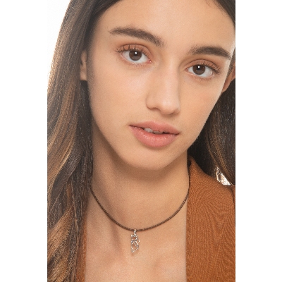 18k white gold charm with cat