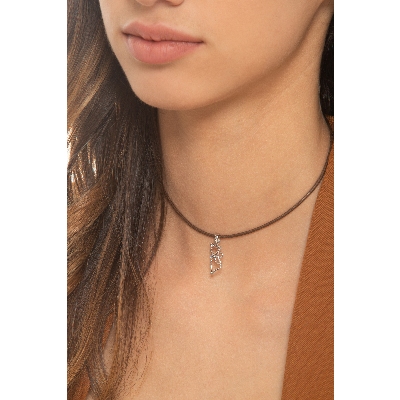 18k white gold charm with cat