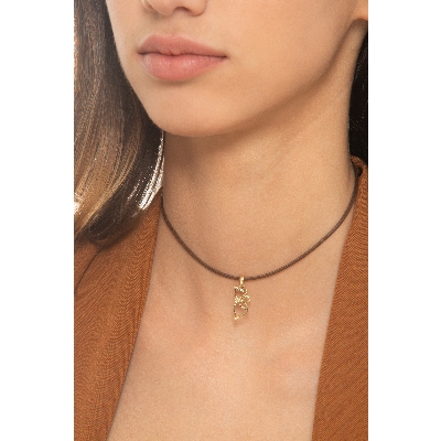 18k yellow gold charm with cat