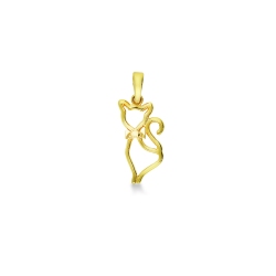 18k yellow gold charm with cat