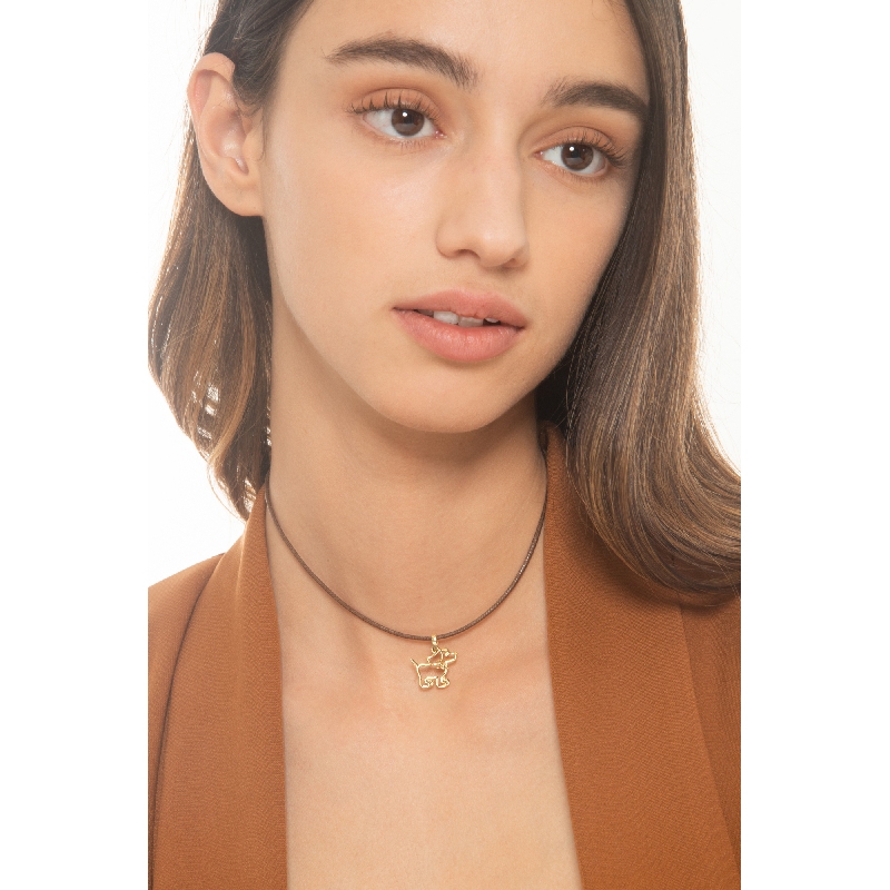 18k yellow gold charm with dog