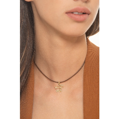 18k yellow gold charm with dog