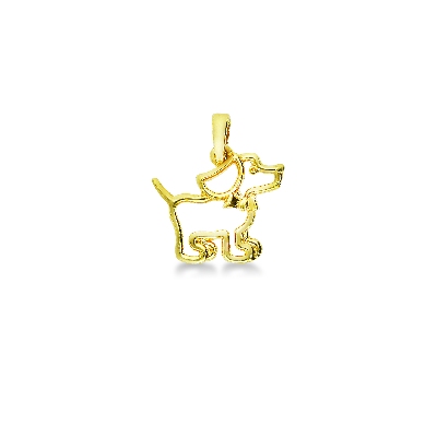 18k yellow gold charm with dog