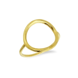 Anello in oro giallo 18k con cerchio