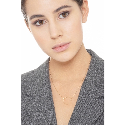 18k yellow gold necklace with circle pendant