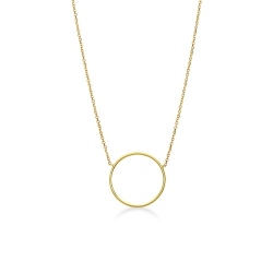 18k yellow gold necklace with circle pendant