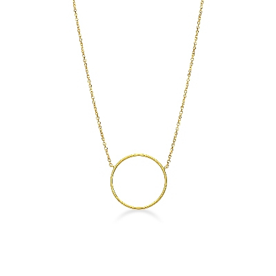 18k yellow gold necklace with circle pendant