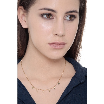 Necklace with LOVE charms