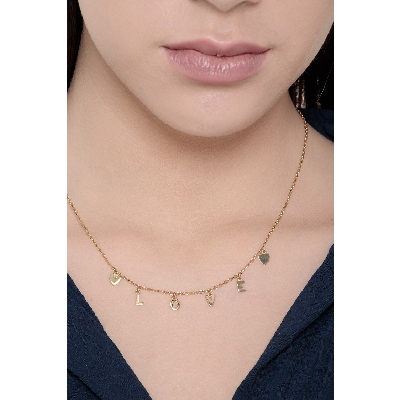 Necklace with LOVE charms