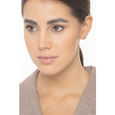 Yellow gold 18k zircon bezel earrings 