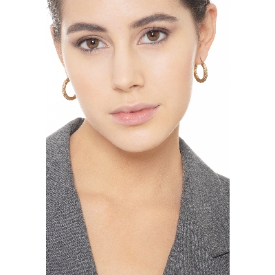 18k yellow gold empty-barreled hoops