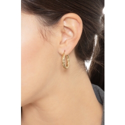 18k yellow gold empty-barreled hoops 2