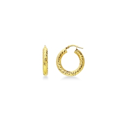 18k yellow gold empty-barreled hoops