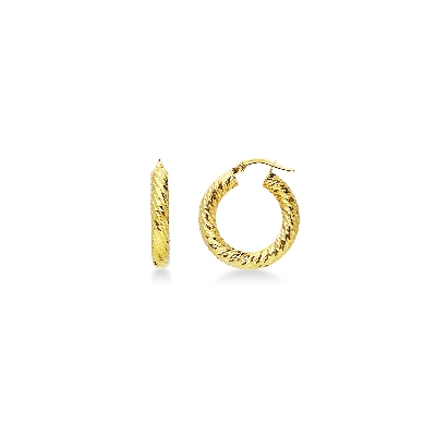 18k yellow gold empty-barreled hoops