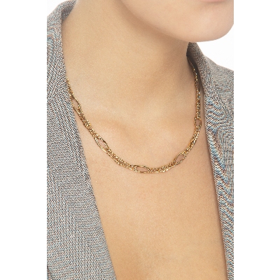 Cuban chain with oval sections in 18k yellow gold