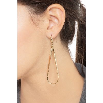 Oval drop earrings in yellow gold 18k 