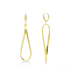 Oval drop earrings in yellow gold 18k 