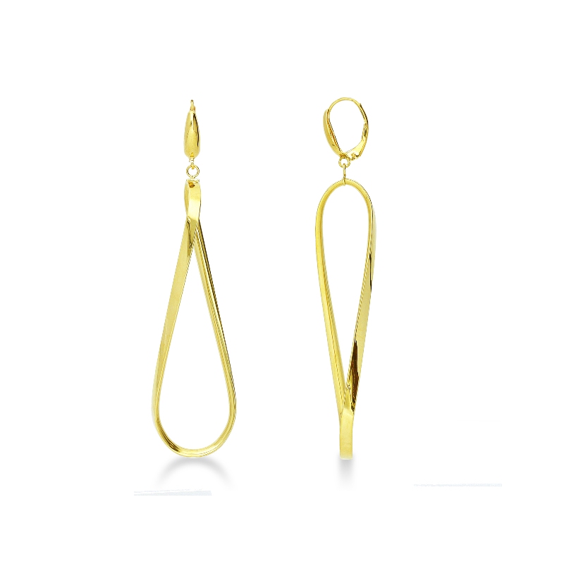 Oval drop earrings in yellow gold 18k 