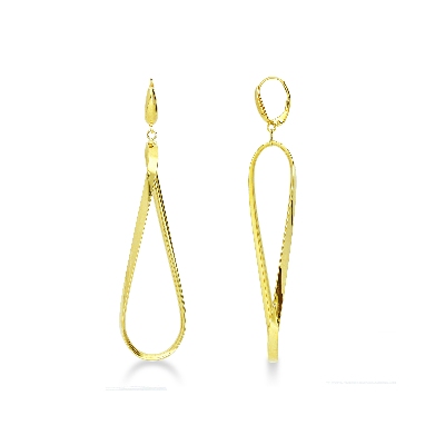 Oval drop earrings in yellow gold 18k 
