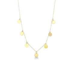 18k yellow gold necklace with 7 flat charms