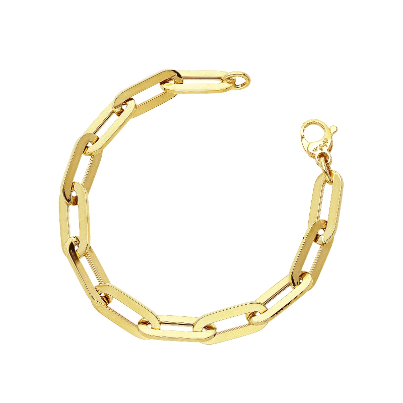 Bracciale in oro giallo 18k a grandi maglie ovali