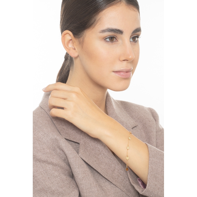 Bracelet with circles charms in 18k yellow gold