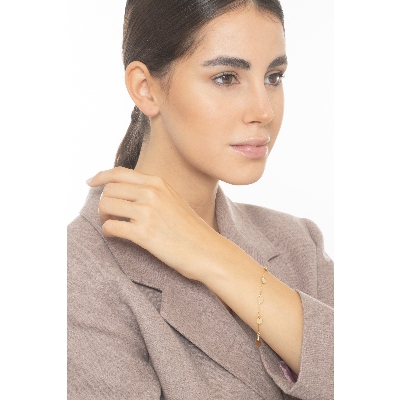 Bracelet with circles charms in 18k yellow gold